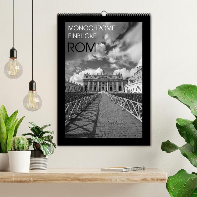 Produktbild: Monochrome Einblicke Rom (Wandkalender 2026 DIN A2 hoch), CALVENDO Monatskalender