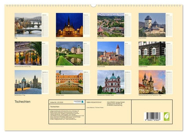Produktbild: Tschechien (hochwertiger Premium Wandkalender 2026 DIN A2 quer), Kunstdruck in Hochglanz