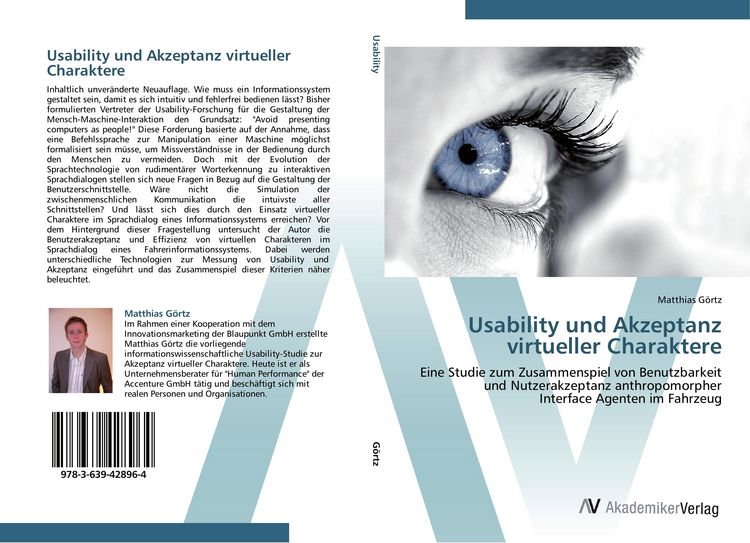 Produktbild: Usability und Akzeptanz virtueller Charaktere