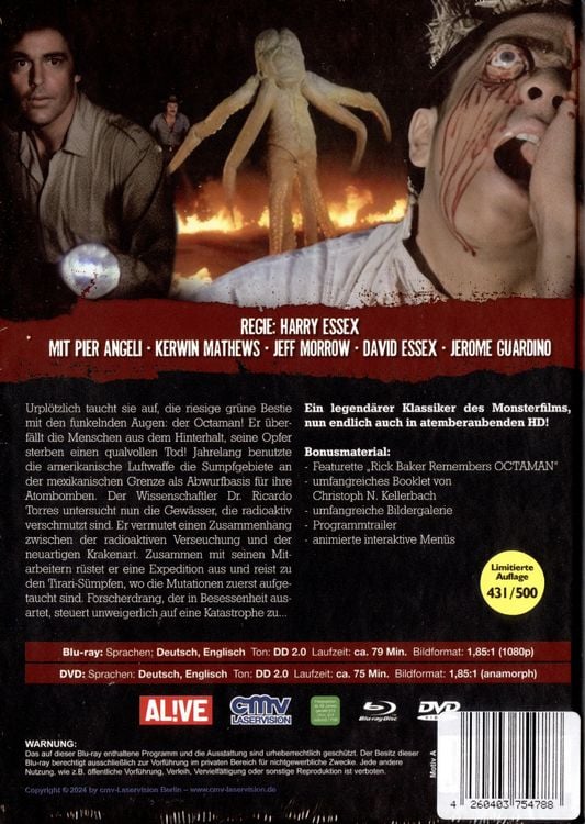 Produktbild: Octaman - Die Bestie aus der Tiefe - Limitiertes Mediabook auf 399 St&uuml;ck - Cover A (Blu-ray+DVD)