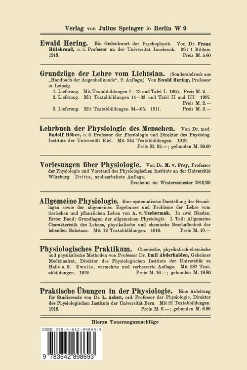 Produktbild: Die Lehre vom Raumsinn des Auges