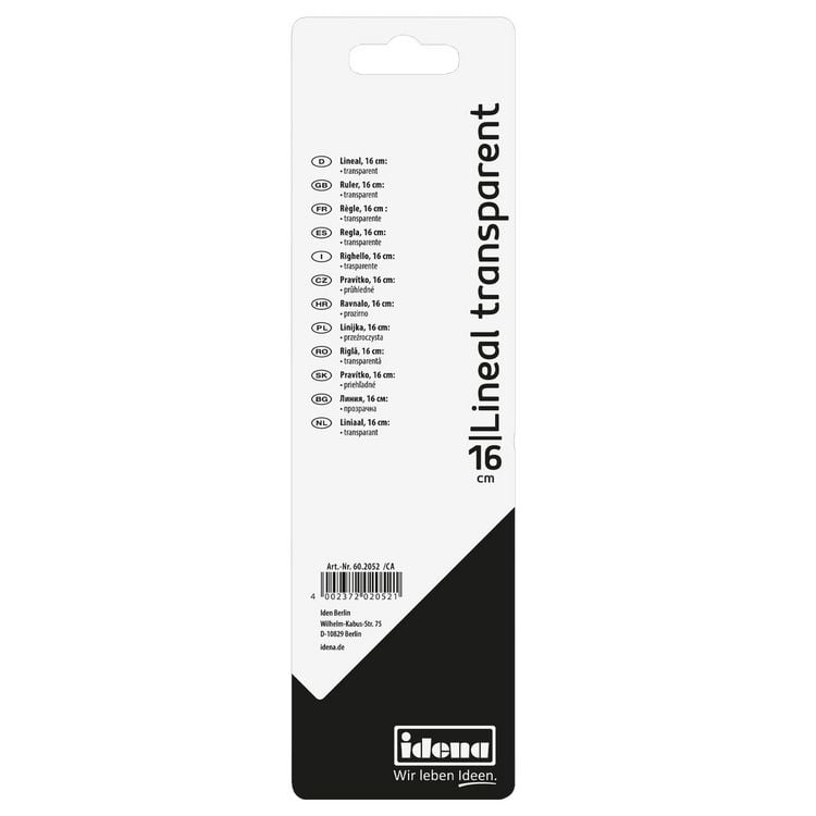 Produktbild: Idena Lineal transparent 16cm Blister