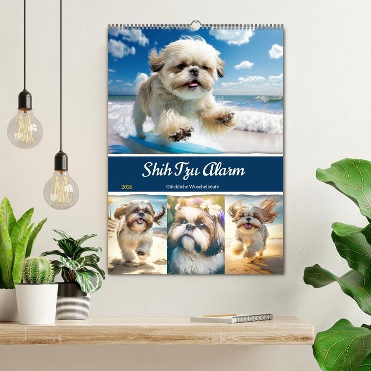 Produktbild: Shih Tzu Alarm. Gl&uuml;ckliche Wuschelk&ouml;pfe (Wandkalender 2026 DIN A2 hoch), CALVENDO Monatskalender