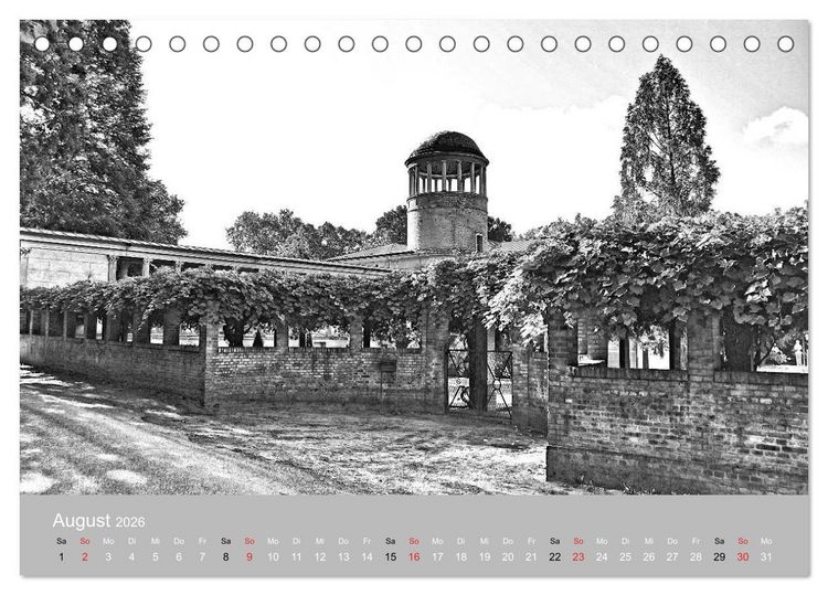 Produktbild: Potsdam schwarz auf wei&szlig; (Tischkalender 2026 DIN A5 quer), CALVENDO Monatskalender