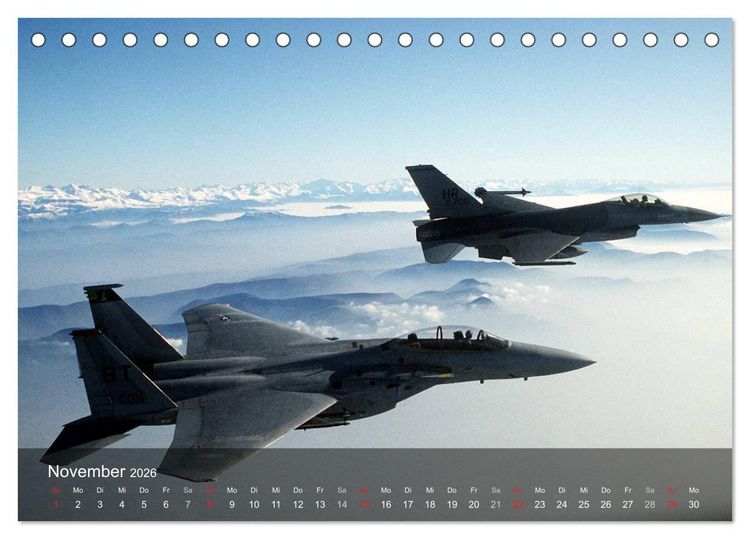 Produktbild: Luftwaffe. Kampfflugzeuge der USA (Tischkalender 2026 DIN A5 quer), CALVENDO Monatskalender