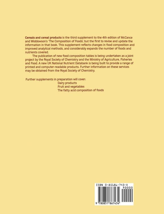 Produktbild: Cereals and Cereal Products