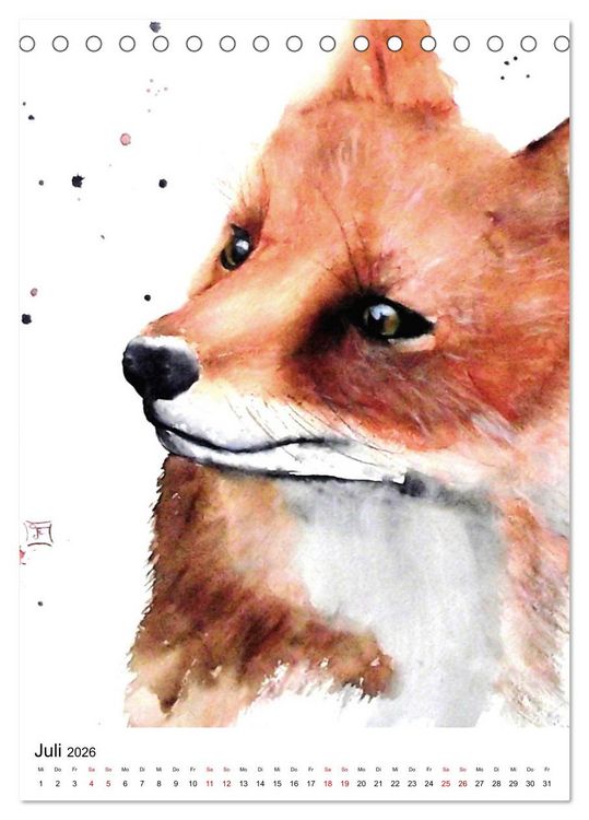 Produktbild: Tiere in Aquarell 2026 - von Ruth Trinczek (Tischkalender 2026 DIN A5 hoch), CALVENDO Monatskalender