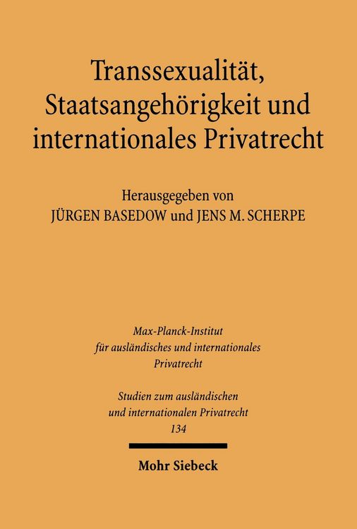 Produktbild: Transsexualit&auml;t, Staatsangeh&ouml;rigkeit und internationales Privatrecht