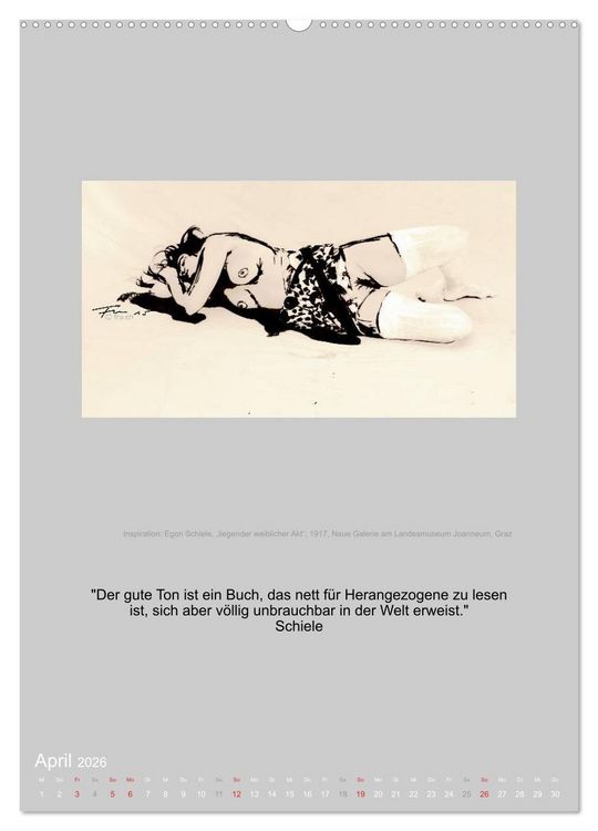 Produktbild: EROTISCHE BODYPAINTING ZITATE - HOMMAGE AN KLIMT, SCHIELE UND PICASSO (hochwertiger Premium Wandkalender 2026 DIN A2 hoch), Kunstdruck in Hochglanz