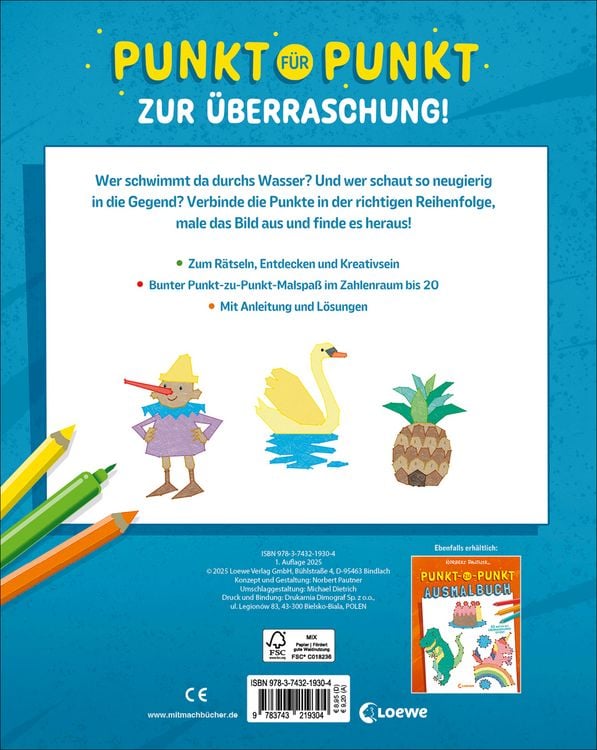 Produktbild: Punkt-zu-Punkt-Ausmalbuch (blau)