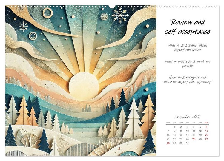 Produktbild: More confidence in 12 months - Collages with reflection questions for a stronger self (Wall Calendar 2026 DIN A2 landscape), CALVENDO 12 Month Wall Calendar