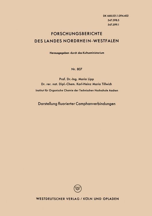 Produktbild: Darstellung fluorierter Camphanverbindungen