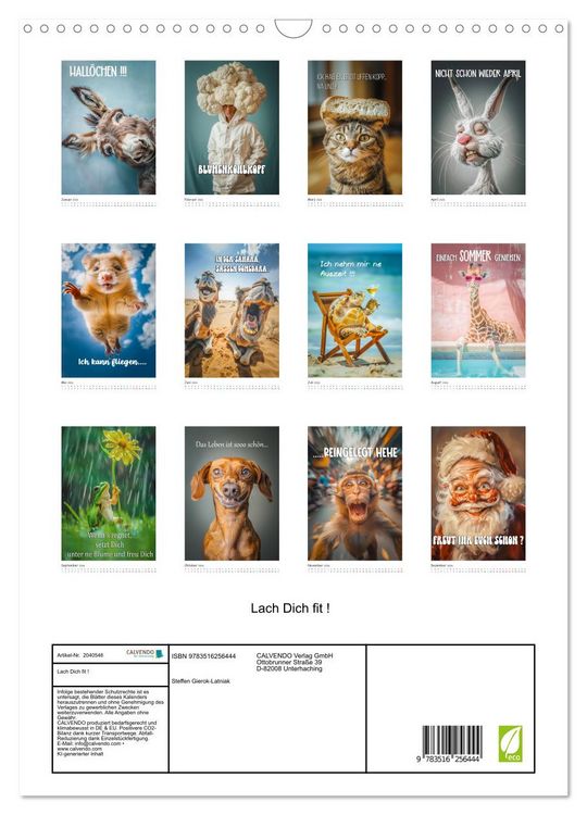 Produktbild: Lach Dich fit ! (Wandkalender 2026 DIN A3 hoch), CALVENDO Monatskalender