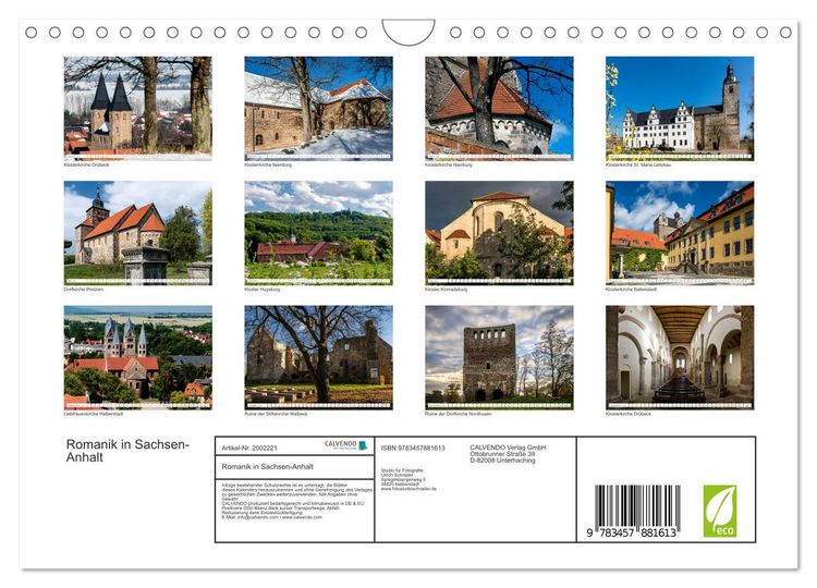 Produktbild: Romanik in Sachsen-Anhalt (Wandkalender 2026 DIN A4 quer), CALVENDO Monatskalender