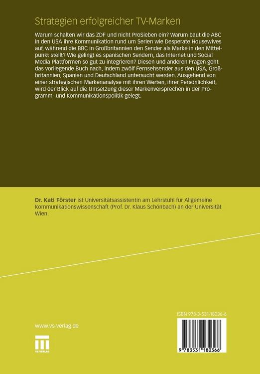 Produktbild: Strategien erfolgreicher TV-Marken