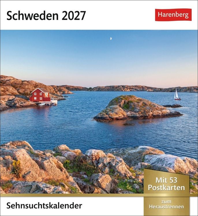 Produktbild: Schweden Sehnsuchtskalender 2027 - Wochenkalender mit 53 Postkarten