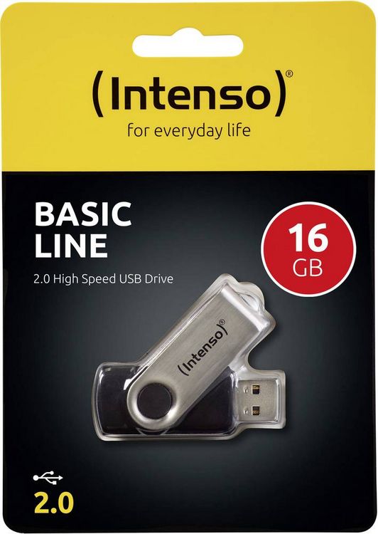 Produktbild: Intenso Basic Line USB-Stick 16 GB Schwarz 3503470 USB-A (USB 2.0)