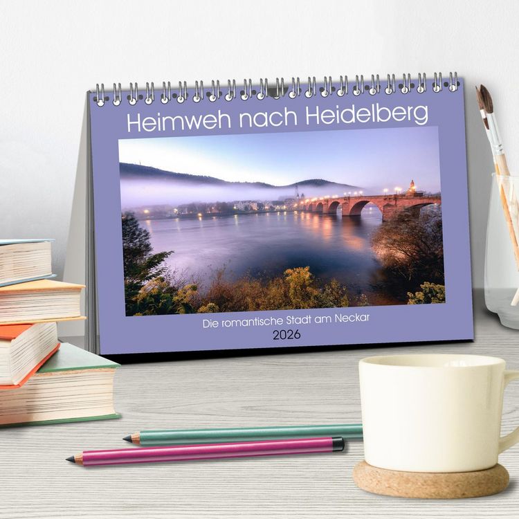 Produktbild: Heimweh nach Heidelberg - Die romantische Stadt am Neckar (Tischkalender 2026 DIN A5 quer), CALVENDO Monatskalender