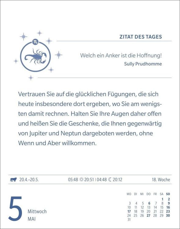 Produktbild: Skorpion Sternzeichenkalender 2027 - Tagesabrei&szlig;kalender - Ihr Horoskop f&uuml;r jeden Tag