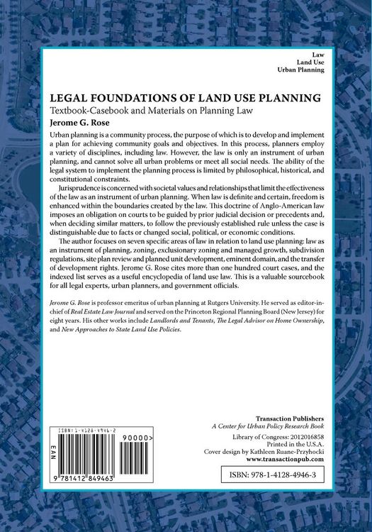 Produktbild: Legal Foundations of Land Use Planning
