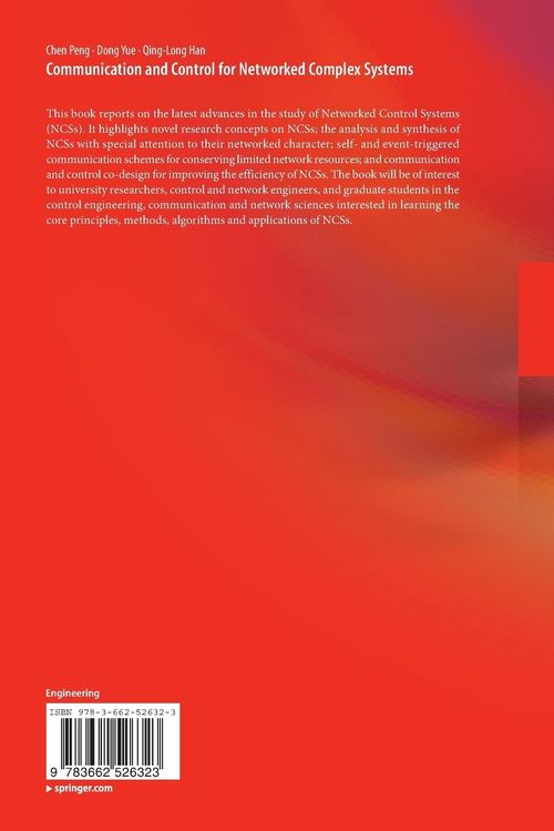 Produktbild: Communication and Control for Networked Complex Systems