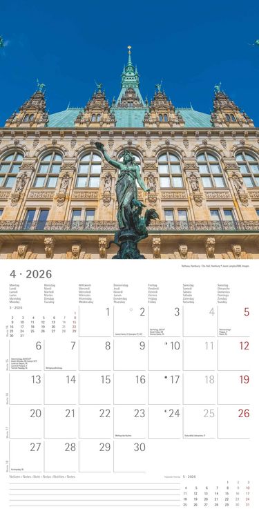 Alpha Edition - Deutschland 2026 Broschürenkalender, 30x30cm, Wandkalender mit Platz für Notizen und Termine, 12 Motive aus Deutschland, Monatsübersic