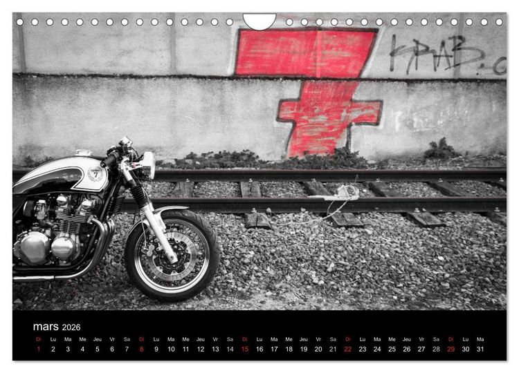 Produktbild: Une moto de caract&egrave;re (Calendrier mural 2026 DIN A4 vertical), CALVENDO calendrier mensuel