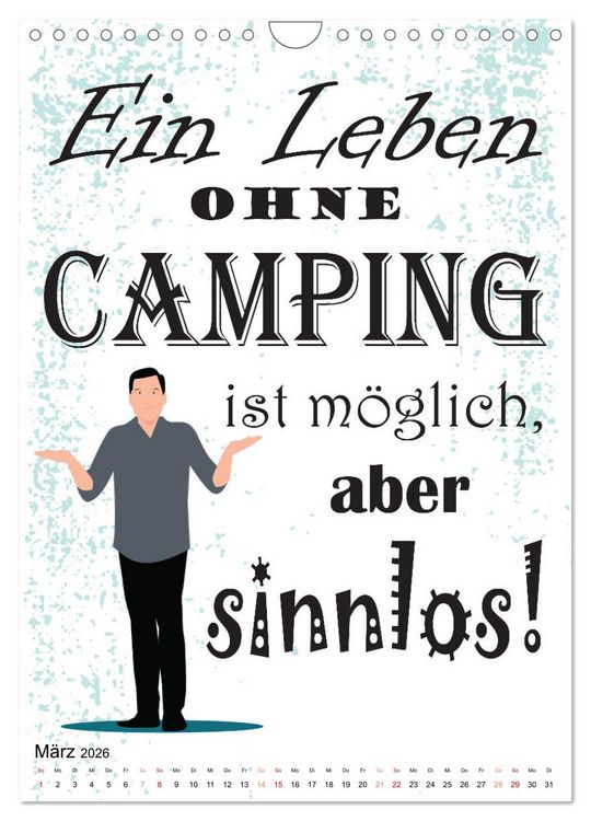 Produktbild: CampingSpr&uuml;che (Wandkalender 2026 DIN A4 hoch), CALVENDO Monatskalender