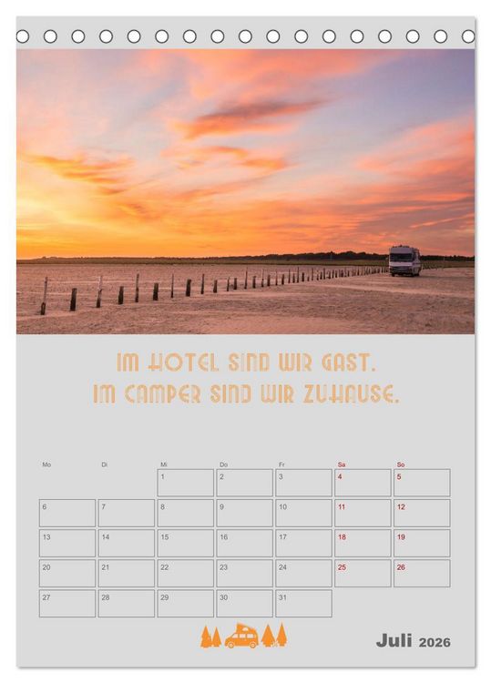Produktbild: Caravaning - Camping auf vier R&auml;dern (Tischkalender 2026 DIN A5 hoch), CALVENDO Monatskalender