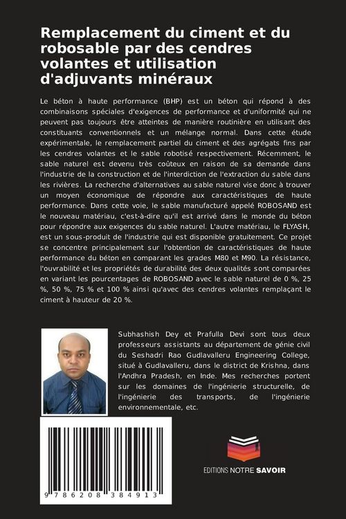 Produktbild: Remplacement du ciment et du robosable par des cendres volantes et utilisation d'adjuvants min&eacute;raux