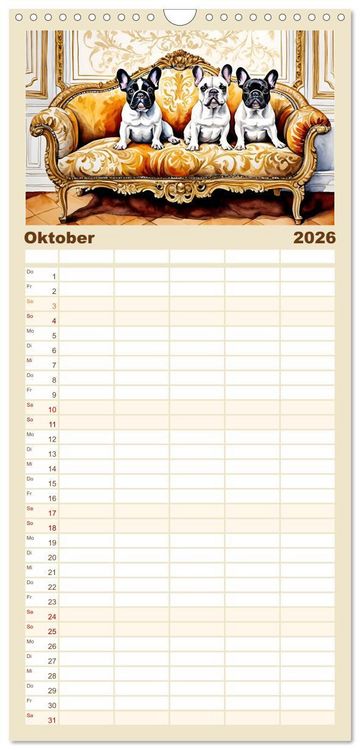 Produktbild: Familienplaner 2026 - Hundetr&auml;ume mit 5 Spalten (Wandkalender, 21 x 45 cm) CALVENDO