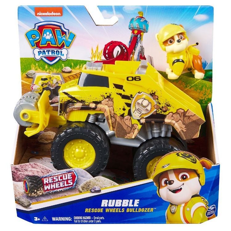 Produktbild: PAW Patrol Rescue Wheels - Rubbles Bulldozer Monstertruck mit Rubble Hundefigur 