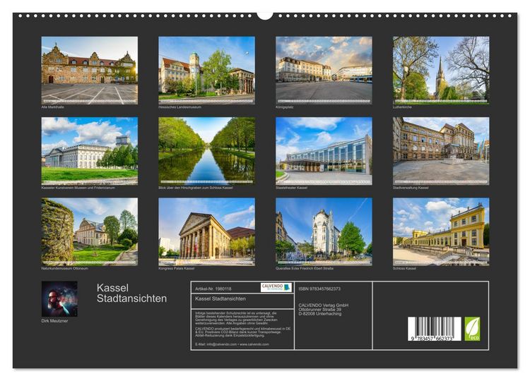 Produktbild: Kassel Stadtansichten (hochwertiger Premium Wandkalender 2026 DIN A2 quer), Kunstdruck in Hochglanz