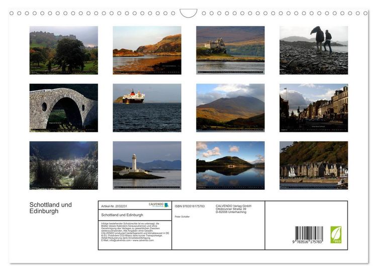 Produktbild: Schottland und Edinburgh (Wandkalender 2026 DIN A3 quer), CALVENDO Monatskalender