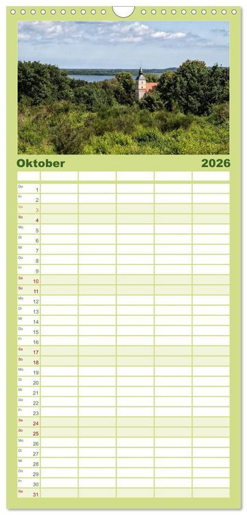Produktbild: Familienplaner 2026 - Das idyllische Usedom mit 5 Spalten (Wandkalender, 21 x 45 cm) CALVENDO