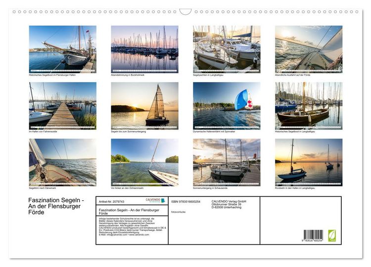 Produktbild: Faszination Segeln - An der Flensburger F&ouml;rde (Wandkalender 2026 DIN A2 quer), CALVENDO Monatskalender