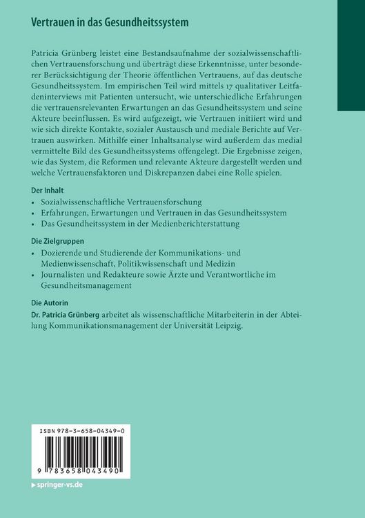 Produktbild: Vertrauen in das Gesundheitssystem