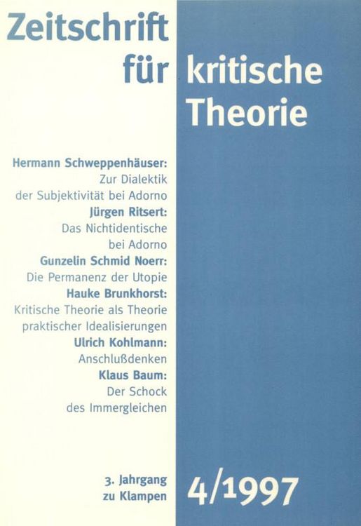 Produktbild: Zeitschrift f&uuml;r kritische Theorie / Zeitschrift f&uuml;r kritische Theorie, Heft 4 (1997)