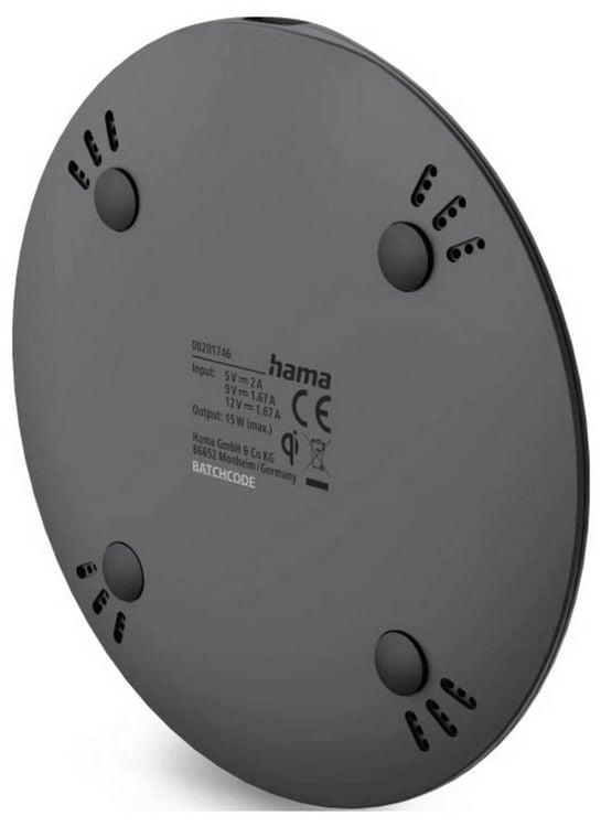 Produktbild: Hama Induktions-Ladeger&auml;t 15 W 201746 00201746 Ausg&auml;nge Induktionslade-Standard Schwarz