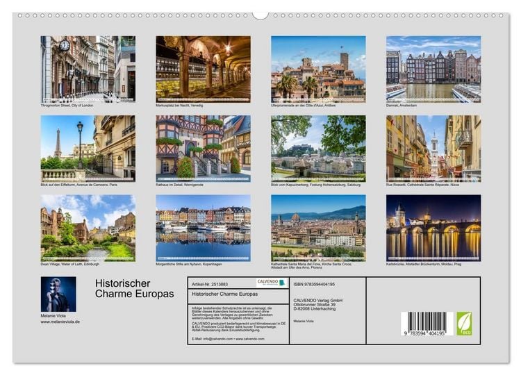 Produktbild: Historischer Charme Europas (hochwertiger Premium Wandkalender 2027 DIN A2 quer), Kunstdruck in Hochglanz