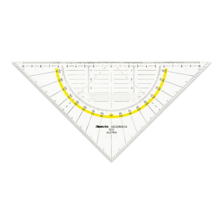 Produktbild: ARISTO Geodreieck 22,5 cm mit Griff, Facette und Tuschenoppen