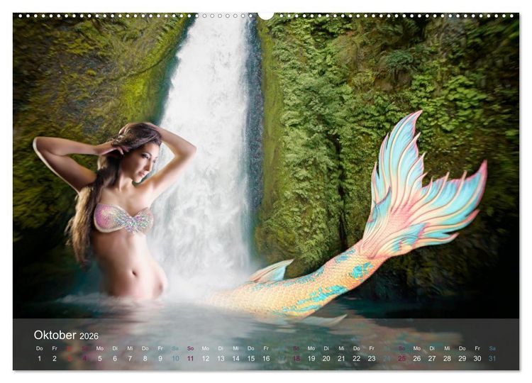 Produktbild: Meerjungfrauen - sagenumwobene Kreaturen (hochwertiger Premium Wandkalender 2026 DIN A2 quer), Kunstdruck in Hochglanz