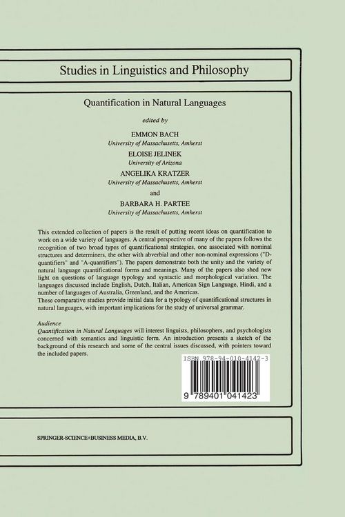 Produktbild: Quantification in Natural Languages