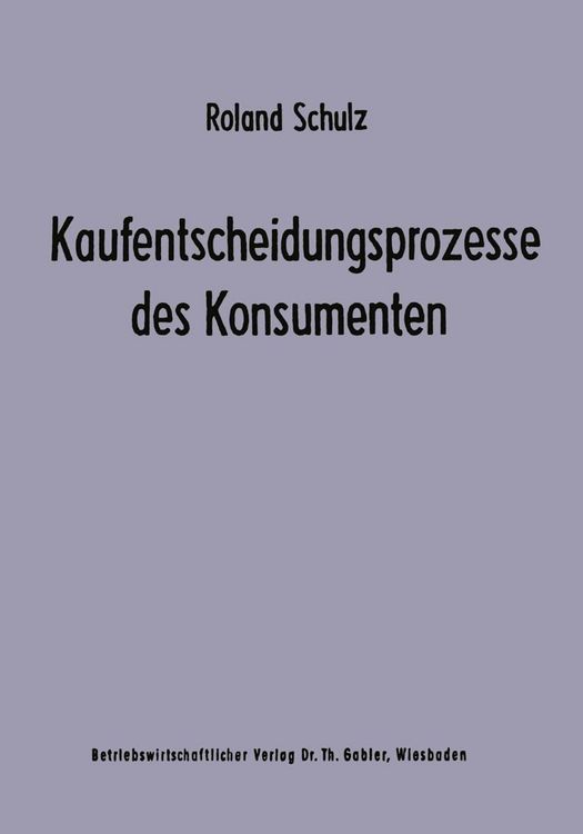 Produktbild: Kaufentscheidungsprozesse des Konsumenten