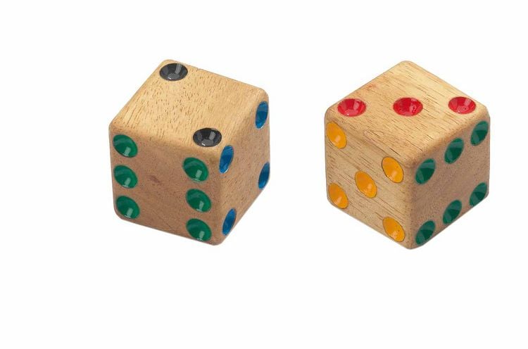 Produktbild: Holzw&uuml;rfel, 6 seitig, 40 mm, 4 St&uuml;ck