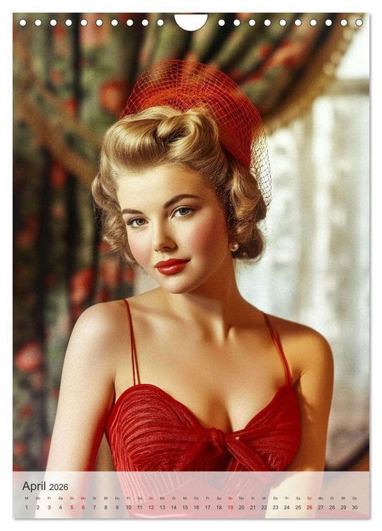 Produktbild: Retro PinUp Girls (Wandkalender 2026 DIN A4 hoch), CALVENDO Monatskalender