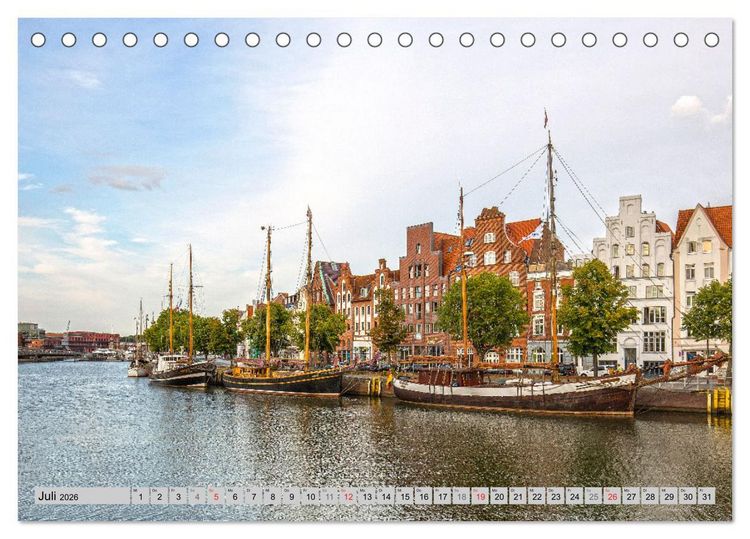 Produktbild: Hansestadt L&uuml;beck (Tischkalender 2026 DIN A5 quer), CALVENDO Monatskalender
