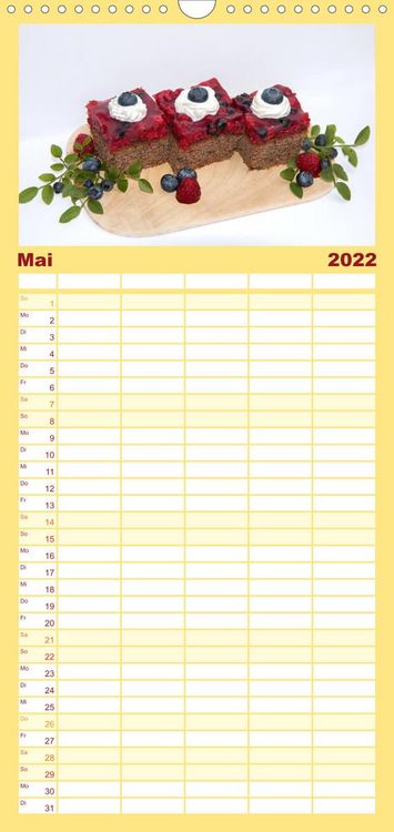 Produktbild: Familienplaner S&uuml;&szlig;es aus der Vollwert-Backstube (Wandkalender 2022 , 21 cm x 45 cm, hoch)