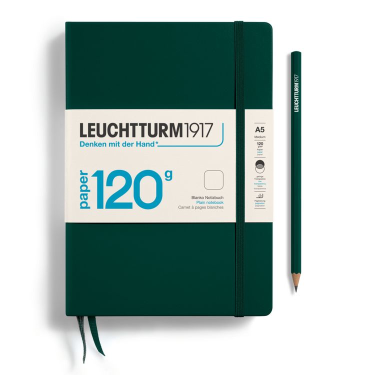 Produktbild: LEUCHTTURM1917 Notizbuch Medium (A5), EDITION 120, Hardcover, 203 num. Seiten, Forest Green, blanko