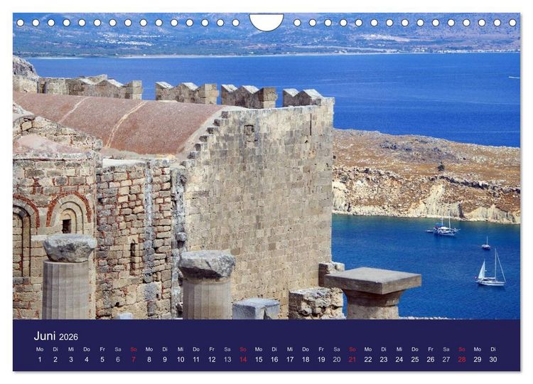 Produktbild: Rhodos mit Lindos und Symi (Wandkalender 2026 DIN A4 quer), CALVENDO Monatskalender